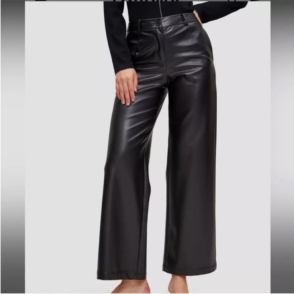 Lattelier Vegan Leather Wide Leg Pants